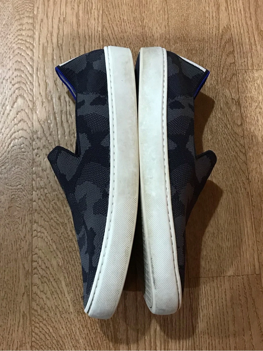 Rothy's The Sneaker Gray Camo Slip On Round Toe Flats Shoes Womens Size 10
